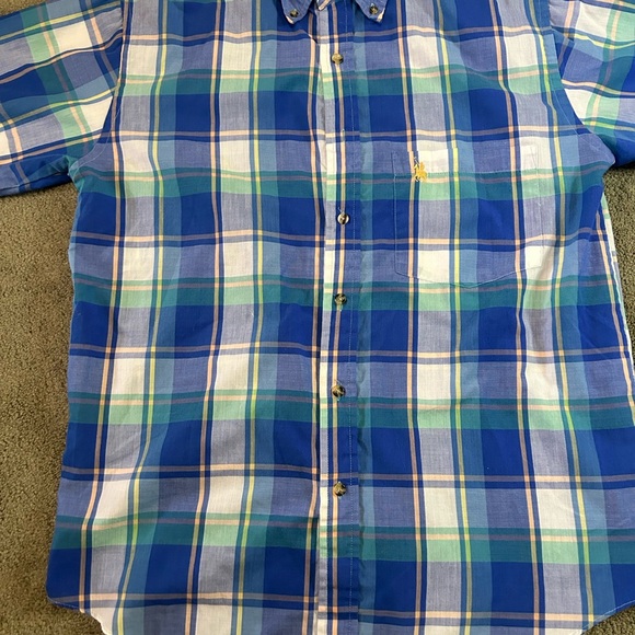 Mens Vtg 90s Knights of Round Table Multi Color Plaid Button Down Shirt Medium - Picture 3 of 11